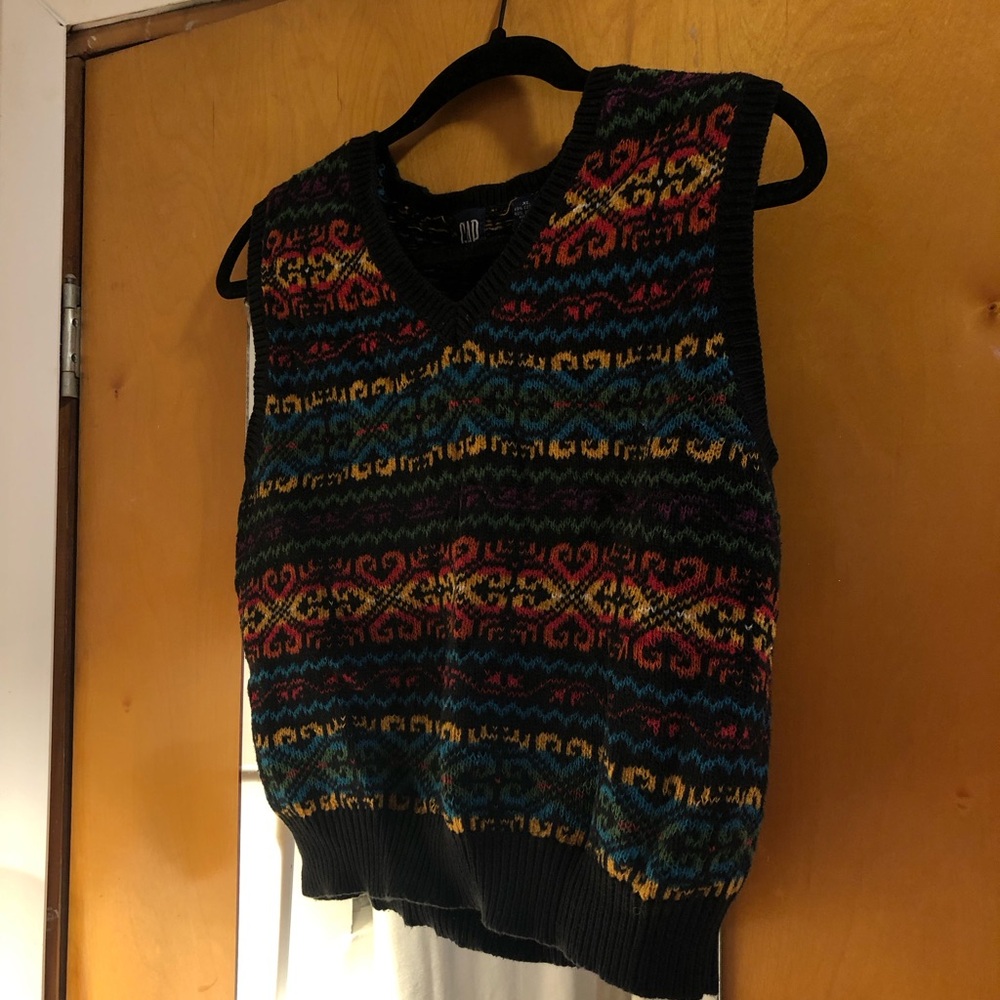 GAP Multicolor Knit Sweater Vest